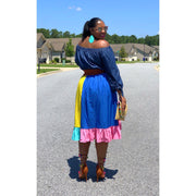 Back View of Rebellious Rose Boutique Color Block Skirt- Shop Rebelliously
